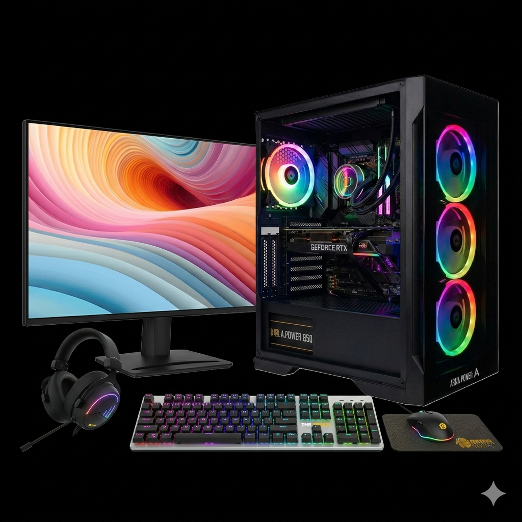 BUNDLE RESERVE ATHENA R0 Desktop PC (Computer + 25" Screen + Keyboard + Mouse + Headset)