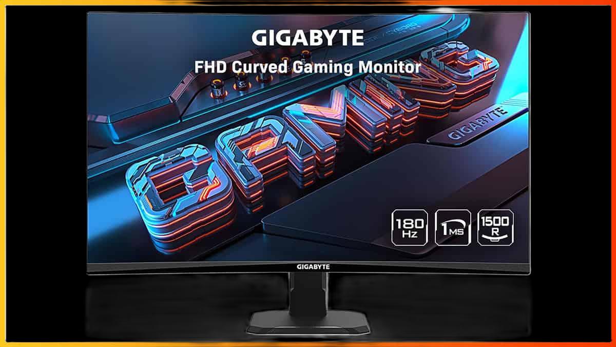 GigaByte Curved 27" Monitor 180Hz 1ms 1920 x 1080 IPS FHD FreeSync Ai GAMING
