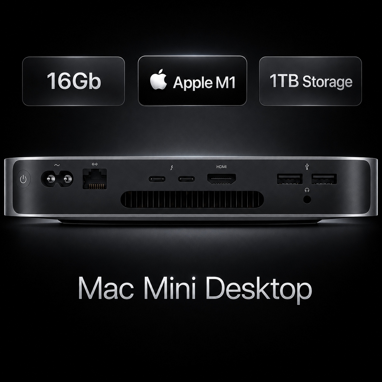 Apple Mac Mini Desktop | Apple M1 Chip | 8-Core + 8-Core | 16GB RAM | 1 TB Storage | Silver