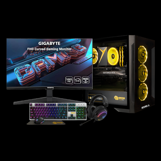 BUNDLE RESERVE ATLAS N1 Desktop PC (Computer + 27" Curved Screen + Keyboard + Mouse + Headset)