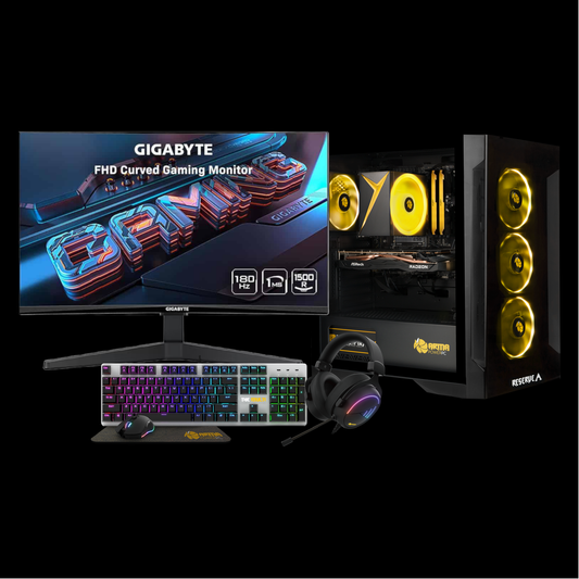 BUNDLE RESERVE R1 V2 Desktop PC (Computer + 27" Curved Screen + Keyboard + Mouse + Headset)