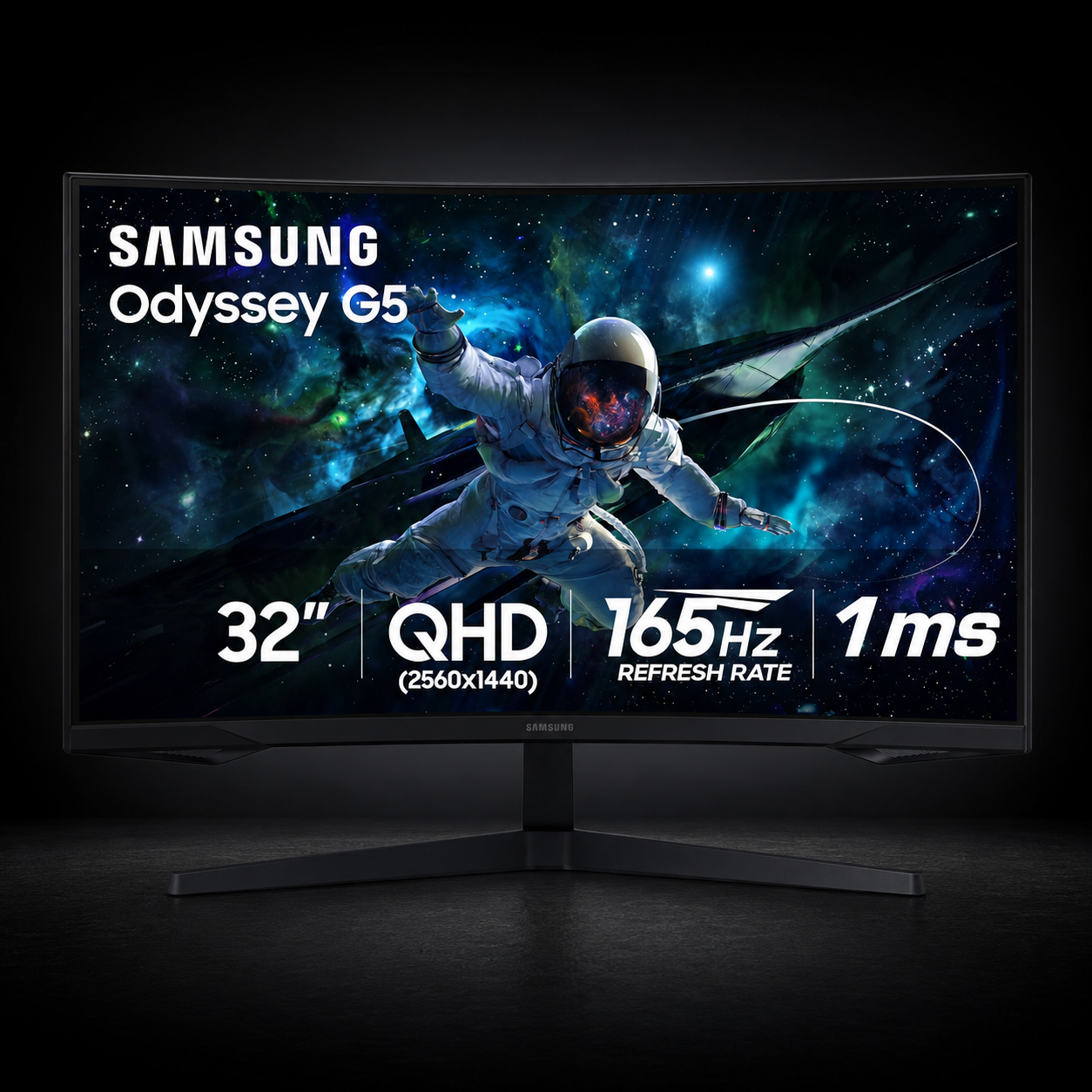 SAMSUNG 32" Odyssey G55C Ultimate Curved Monitor 2.5K Screen Resolution QHD 165Hz