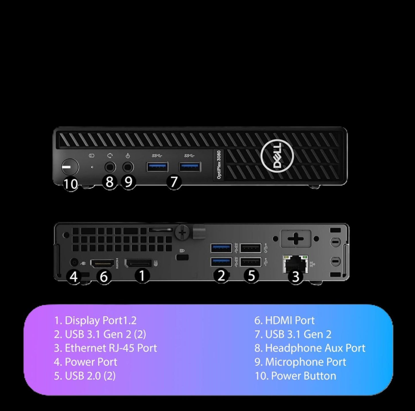 DELL OPTIPLEX 3080 XT MICRO DESKTOP - i5 6-Core / 16GB / 512GB